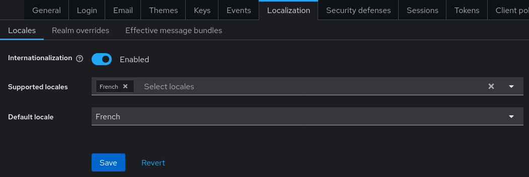 Configuration de l'internationnalisation